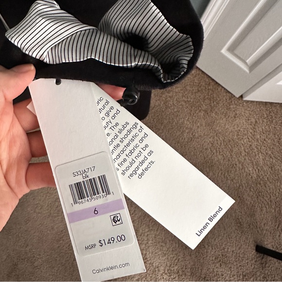NWT Calvin Klein linen blend black suit blazer 6 - Picture 5 of 6